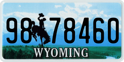 WY license plate 9878460