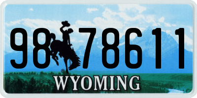 WY license plate 9878611