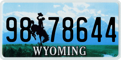 WY license plate 9878644
