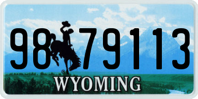 WY license plate 9879113