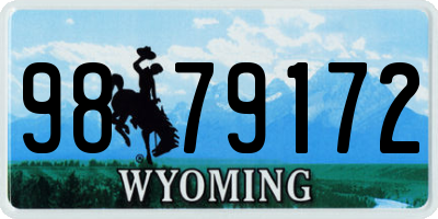WY license plate 9879172