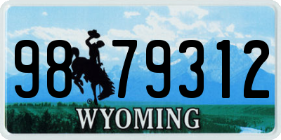 WY license plate 9879312
