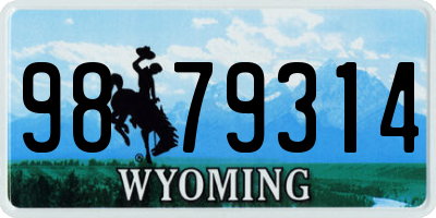 WY license plate 9879314