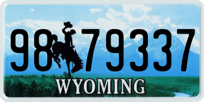 WY license plate 9879337