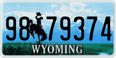 WY license plate 9879374
