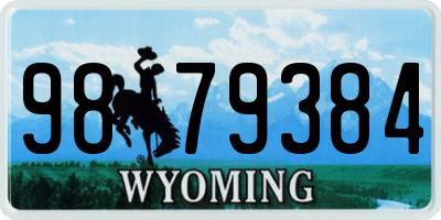 WY license plate 9879384