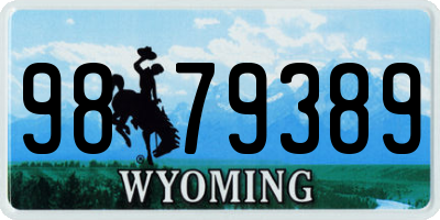 WY license plate 9879389