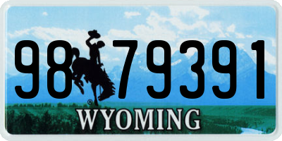 WY license plate 9879391