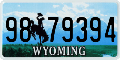 WY license plate 9879394