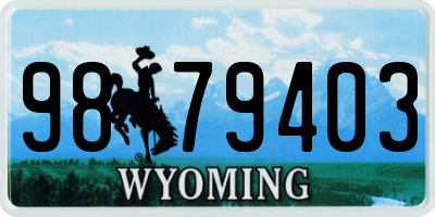 WY license plate 9879403