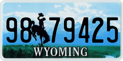 WY license plate 9879425