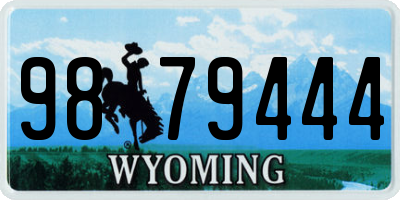 WY license plate 9879444