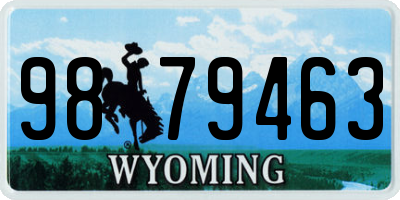 WY license plate 9879463