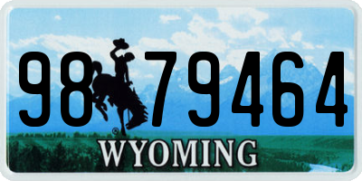 WY license plate 9879464