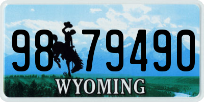 WY license plate 9879490