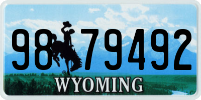 WY license plate 9879492