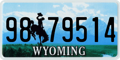 WY license plate 9879514