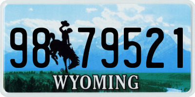 WY license plate 9879521