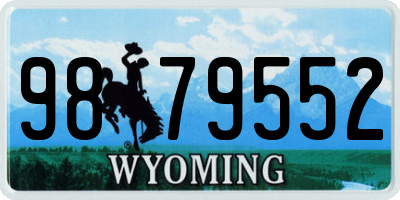 WY license plate 9879552