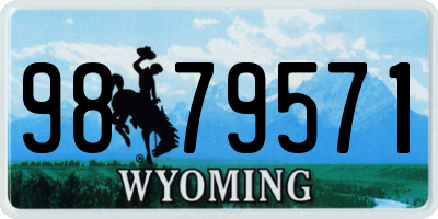 WY license plate 9879571