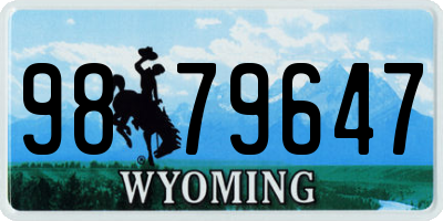 WY license plate 9879647