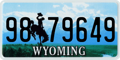WY license plate 9879649