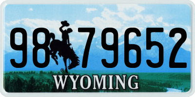 WY license plate 9879652
