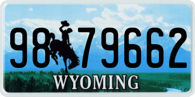 WY license plate 9879662