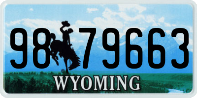 WY license plate 9879663