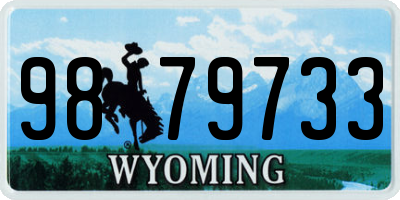 WY license plate 9879733