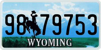 WY license plate 9879753