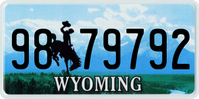 WY license plate 9879792