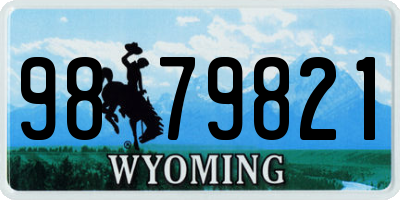 WY license plate 9879821