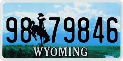WY license plate 9879846