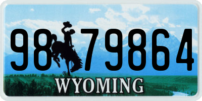 WY license plate 9879864