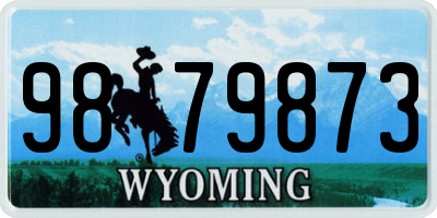 WY license plate 9879873