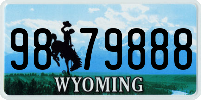 WY license plate 9879888