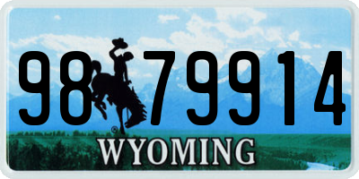 WY license plate 9879914