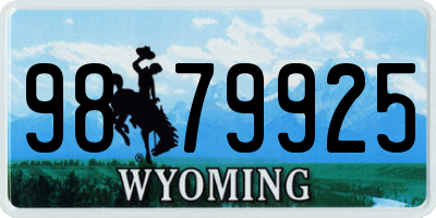 WY license plate 9879925