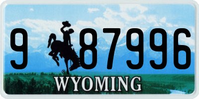 WY license plate 987996