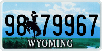 WY license plate 9879967