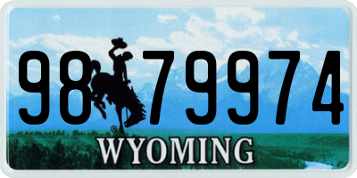 WY license plate 9879974