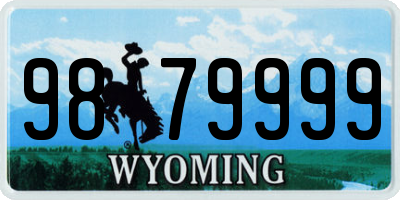 WY license plate 9879999