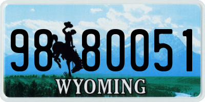WY license plate 9880051