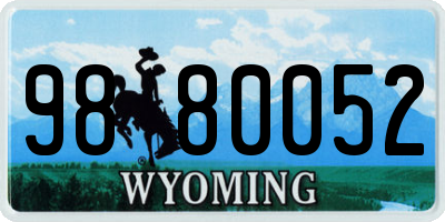 WY license plate 9880052