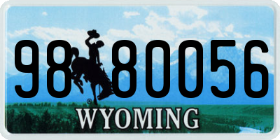 WY license plate 9880056