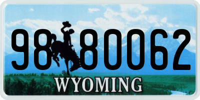 WY license plate 9880062