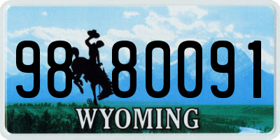 WY license plate 9880091