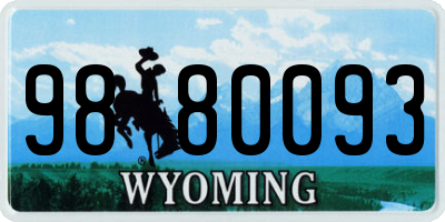 WY license plate 9880093