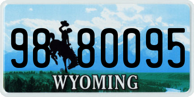 WY license plate 9880095